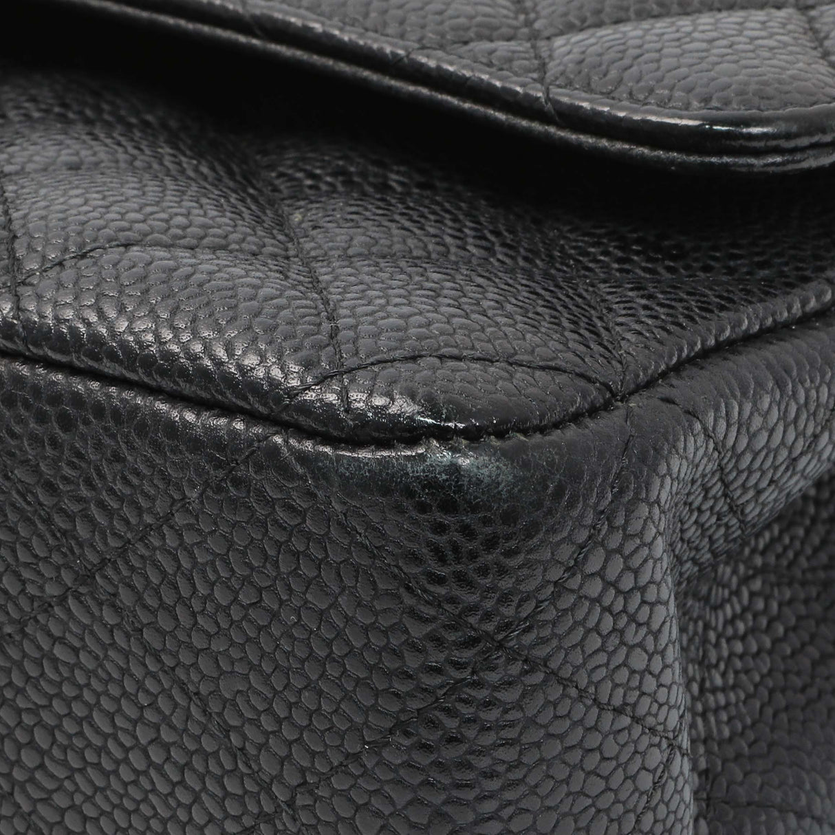 Chanel Black Quilted Caviar Medium Classic Double Flap Handbags Chanel