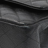 Chanel Black Quilted Caviar Medium Classic Double Flap Handbags Chanel