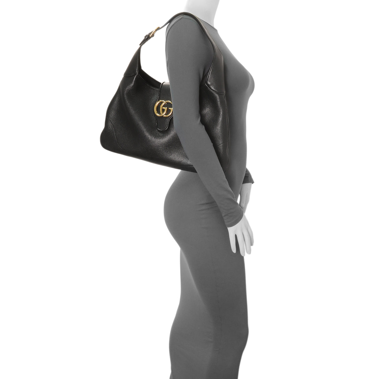 Gucci Black Goatskin Medium Aphrodite Shoulder Bag Handbags Gucci