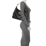 Gucci Black Goatskin Medium Aphrodite Shoulder Bag Handbags Gucci