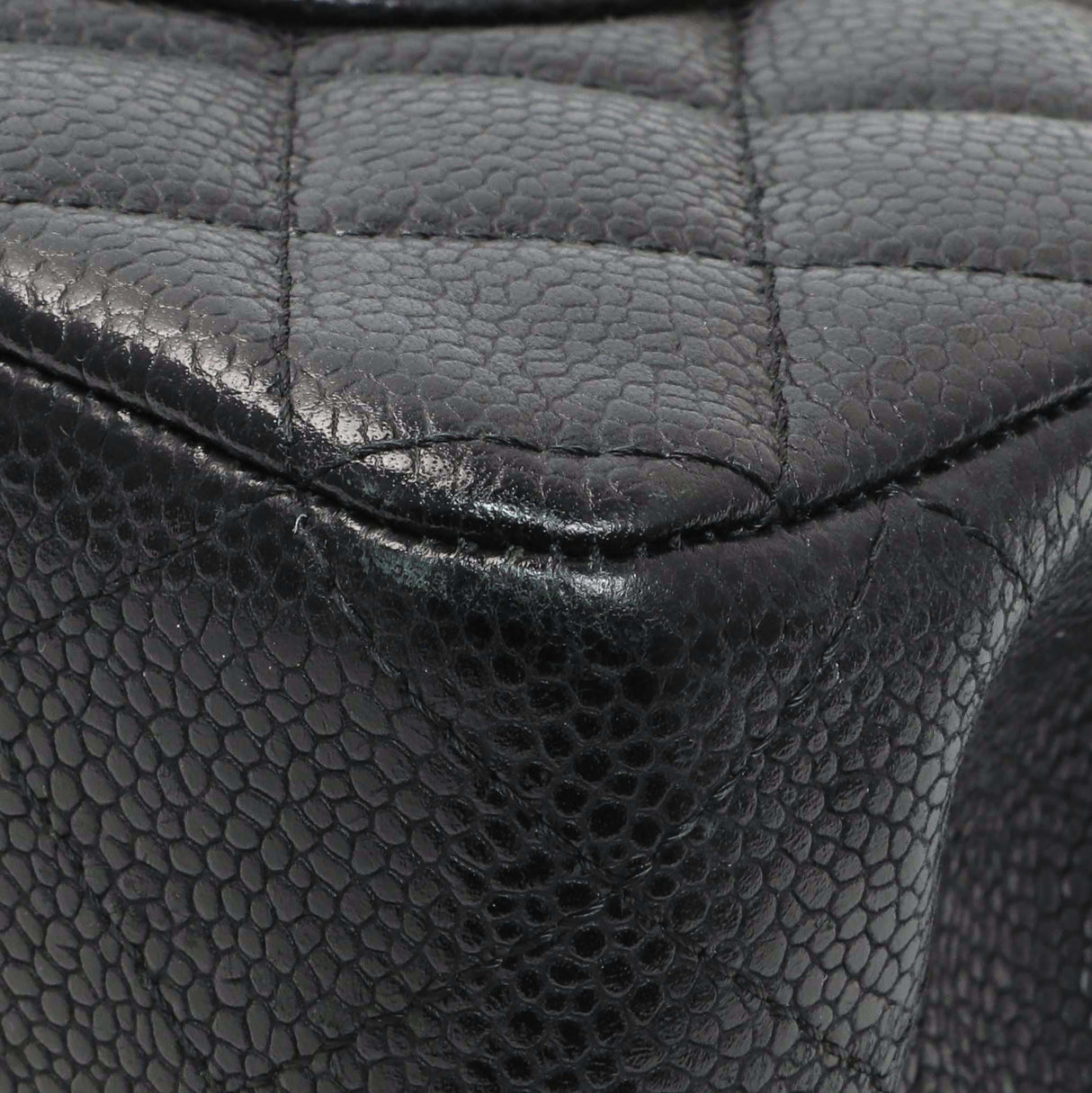 Chanel Black Quilted Caviar Medium Classic Double Flap Handbags Chanel