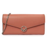 Fendi Pink Vitello Cruise F is Fendi Continental Envelope Wallet on Chain