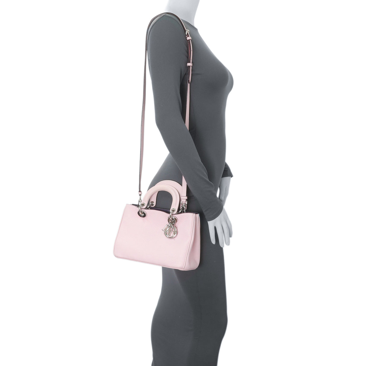 Christian Dior Pink Bullcalf Small Diorissimo Tote Handbags Christian Dior
