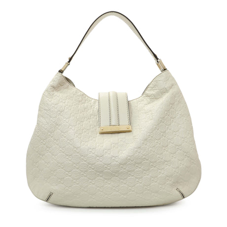 Gucci White Guccissima Large New Ladies Web Hobo Handbags Gucci