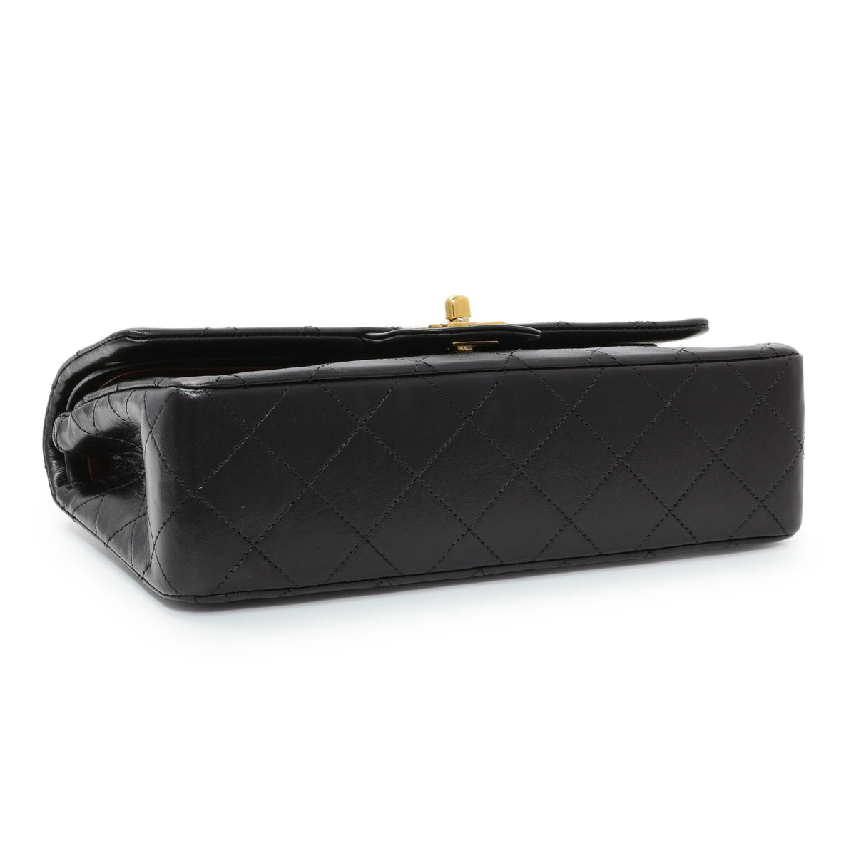 Chanel Black Quilted Lambskin Vintage Small Double Flap Handbags Chanel