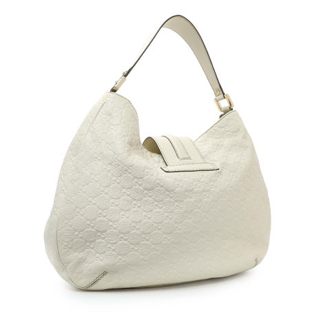 Gucci White Guccissima Large New Ladies Web Hobo Handbags Gucci