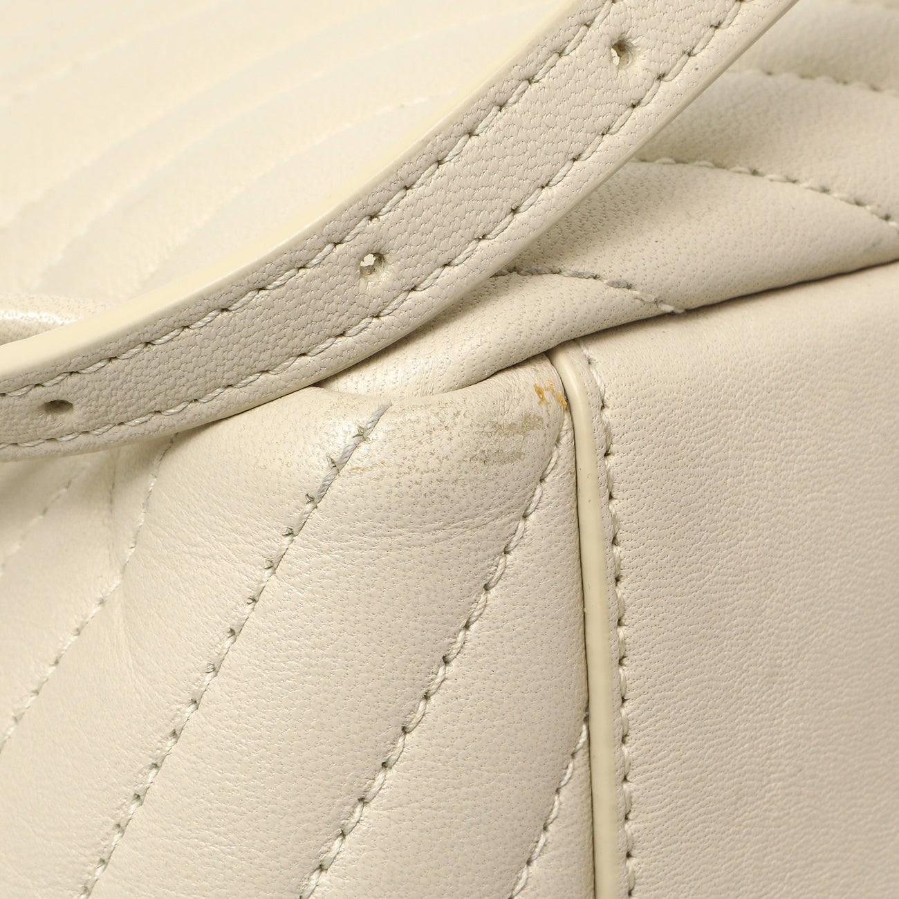 Saint Laurent Cream Lambskin Matelasse Monogram Joe Backpack