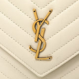 Saint Laurent Cream Lambskin Matelasse Monogram Joe Backpack