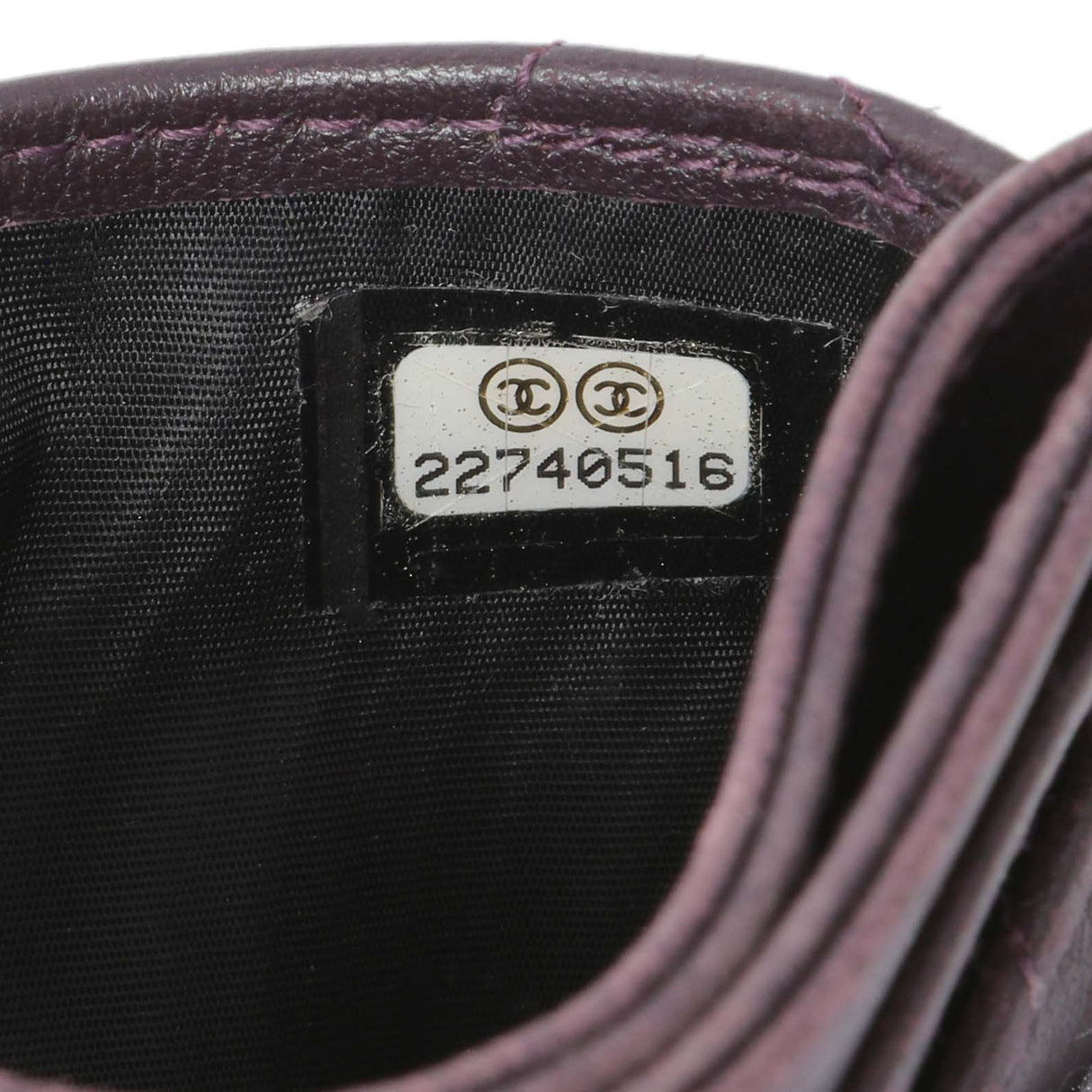 Chanel Purple Lambskin Quilted Card Holder Accessories Chanel