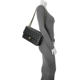 Chanel Black Caviar Jumbo Classic Double Flap Handbags Chanel