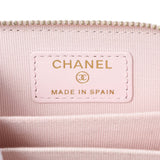 Chanel Light Pink Quilted Caviar Zip Coin Wallet Accessories Chanel