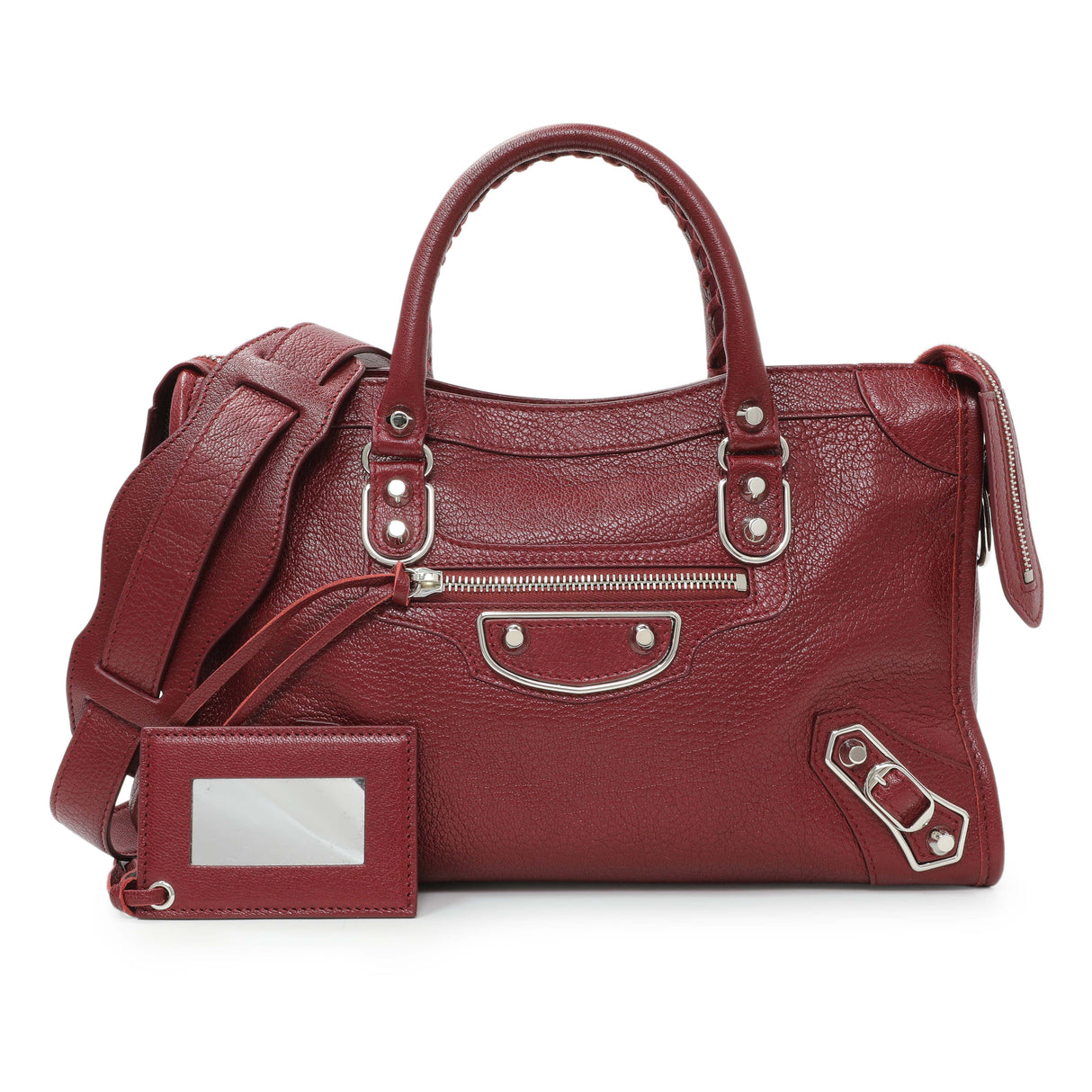 Balenciaga Burgundy Chevre Metallic Edge Hardware S City Handbags Balenciaga