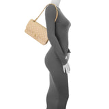 Chanel Beige Quilted Caviar Medium Double Flap Handbags Chanel