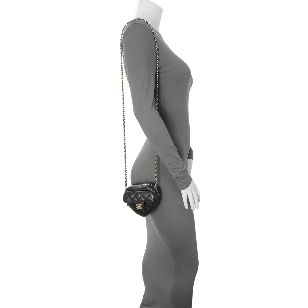 Chanel Quilted Lambskin CC In Love Heart Clutch With Chain Handbags Chanel