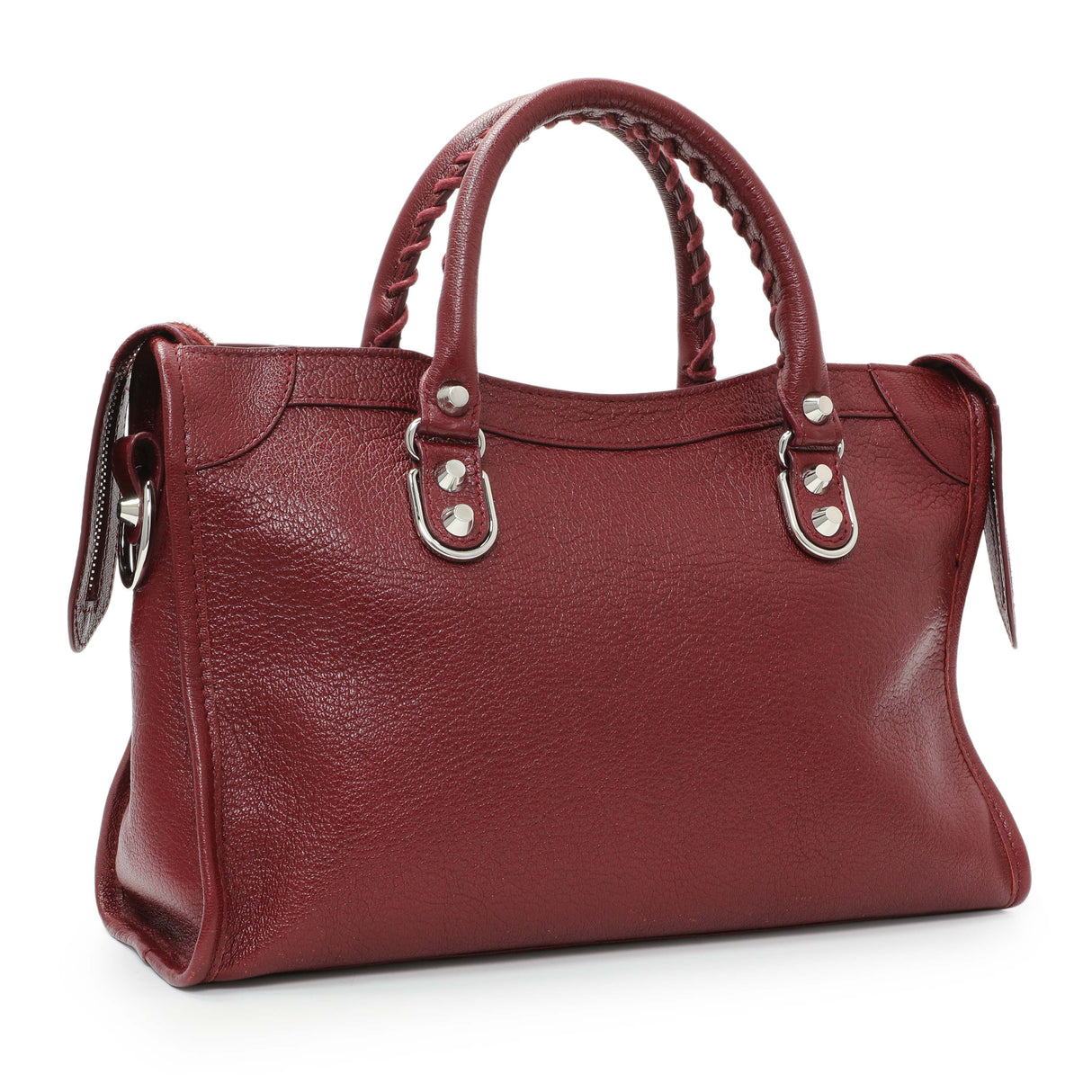 Balenciaga Burgundy Chevre Metallic Edge Hardware S City Handbags Balenciaga