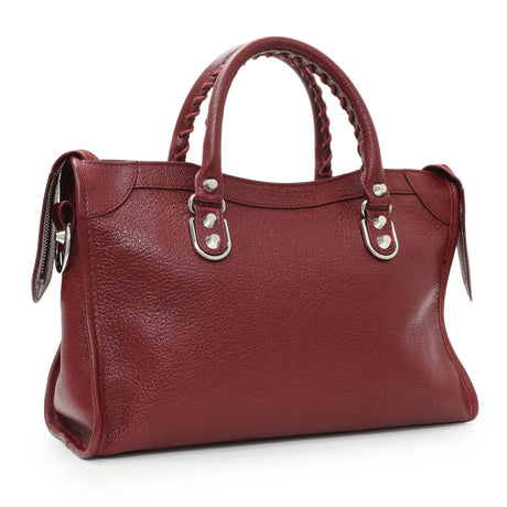 Balenciaga Burgundy Chevre Metallic Edge Hardware S City Handbags Balenciaga