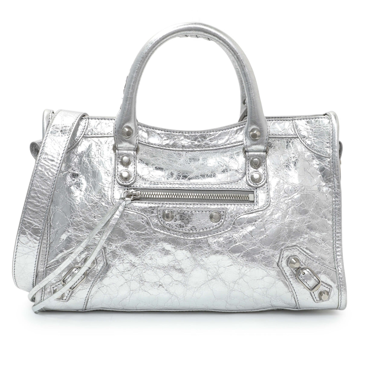 Balenciaga Silver Agneau Small Le City Handbags Balenciaga