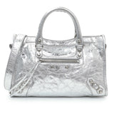 Balenciaga Silver Agneau Small Le City Handbags Balenciaga