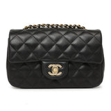 Chanel Black Quilted Lambskin Mini Rectangular Flap