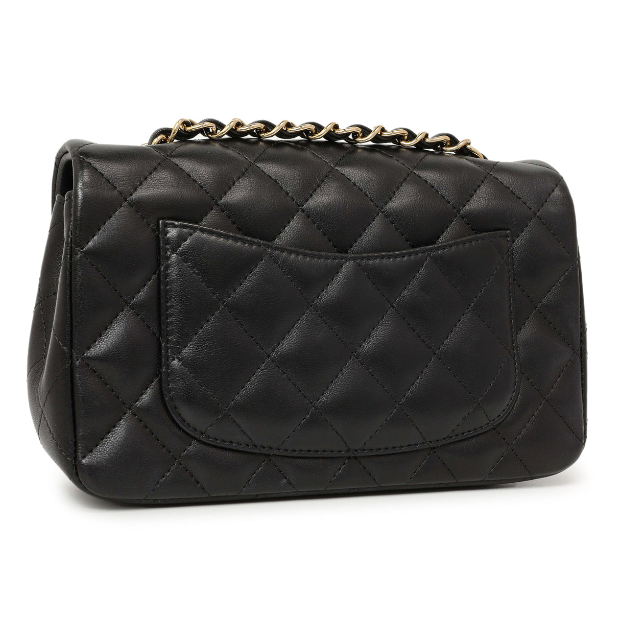 Chanel Black Quilted Lambskin Mini Rectangular Flap