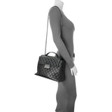Chanel Black Quilted Goatskin Small CC University Shopping Tote Handbags Chanel