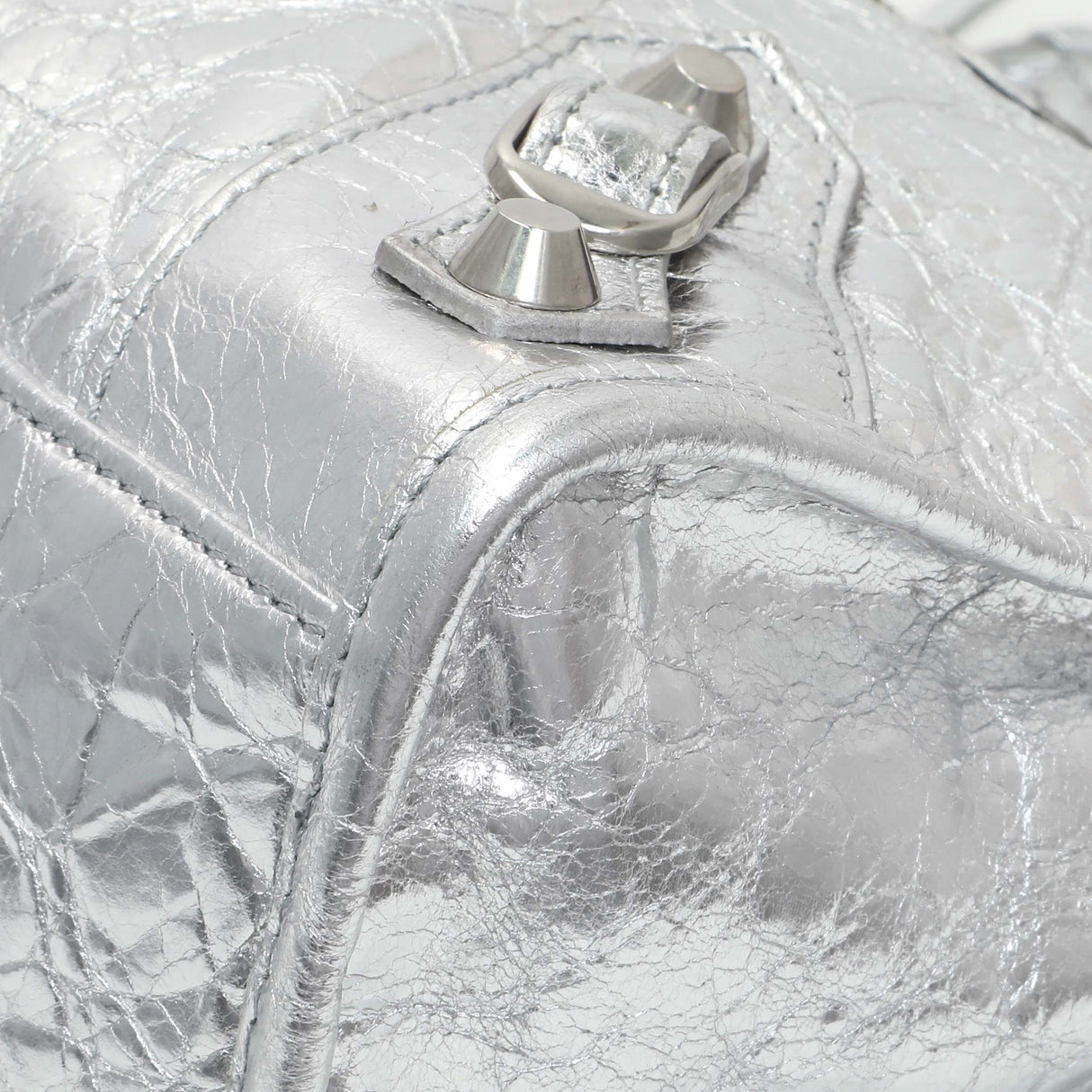 Balenciaga Silver Agneau Small Le City Handbags Balenciaga