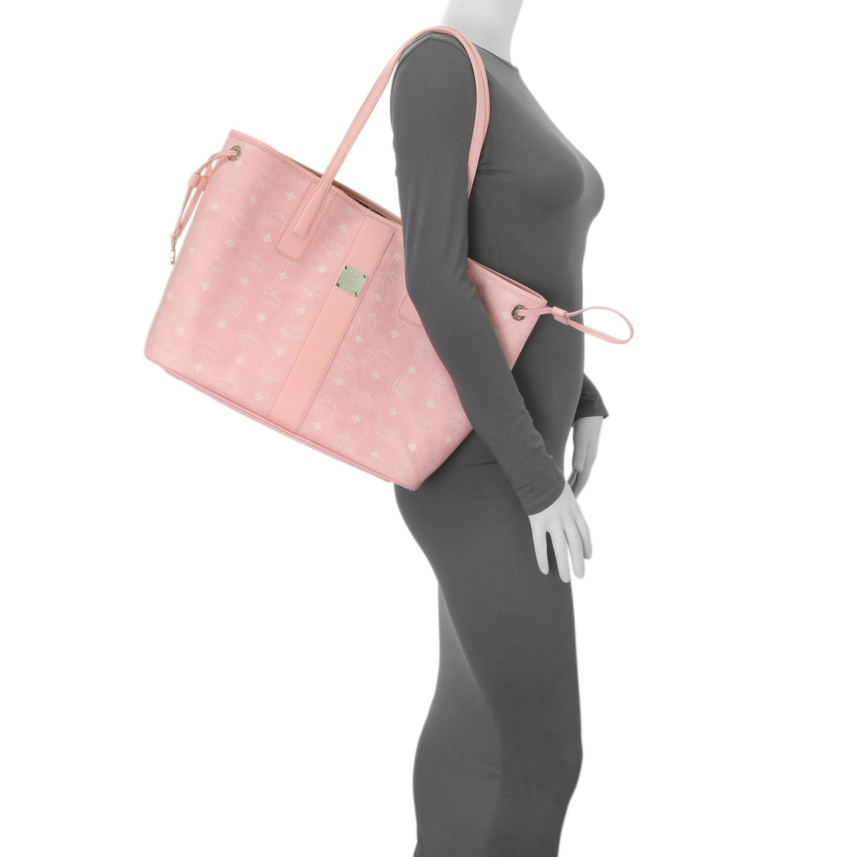 MCM Pink Visetos Medium Liz Reversible Shopper Tote Handbags MCM