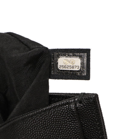 Chanel Black Quilted Caviar Medium Boy   Bag