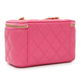Chanel Pink Quilted Lambskin Small Coco Hearts Vanity
