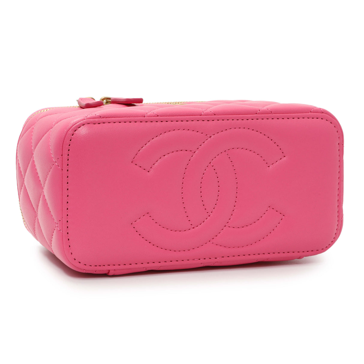 Chanel Pink Quilted Lambskin Small Coco Hearts Vanity