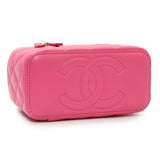 Chanel Pink Quilted Lambskin Small Coco Hearts Vanity