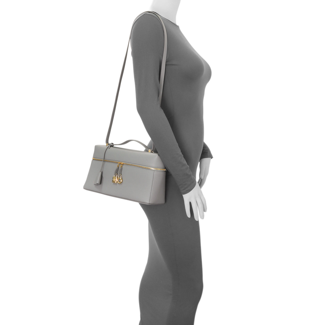 Loro Piana Grey Textured Calfskin Extra Bag L27 – Modaselle