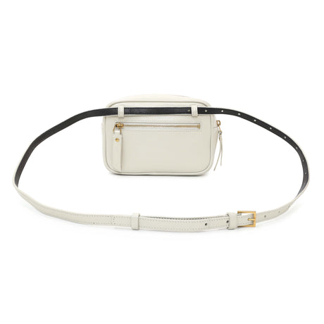Saint Laurent Cream Calfskin Matelasse Monogram Lou Belt Bag