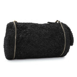 Chanel Black Tweed Coco Beach Expandable Barrel Bag