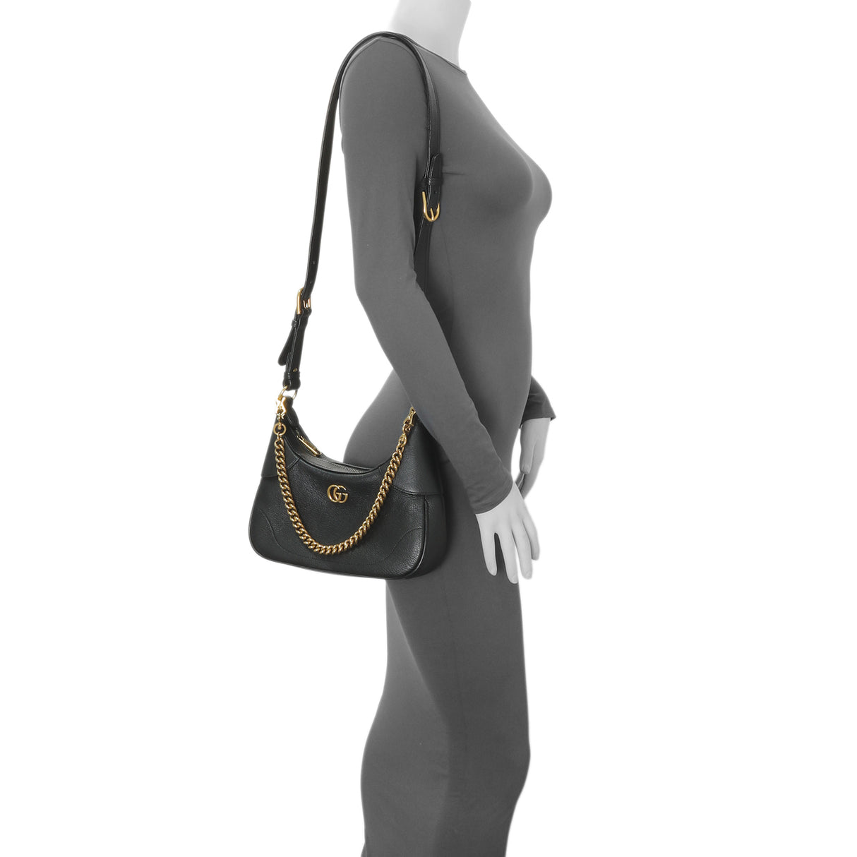 Gucci Black Goatskin Small Aphrodite Shoulder Bag Handbags Gucci