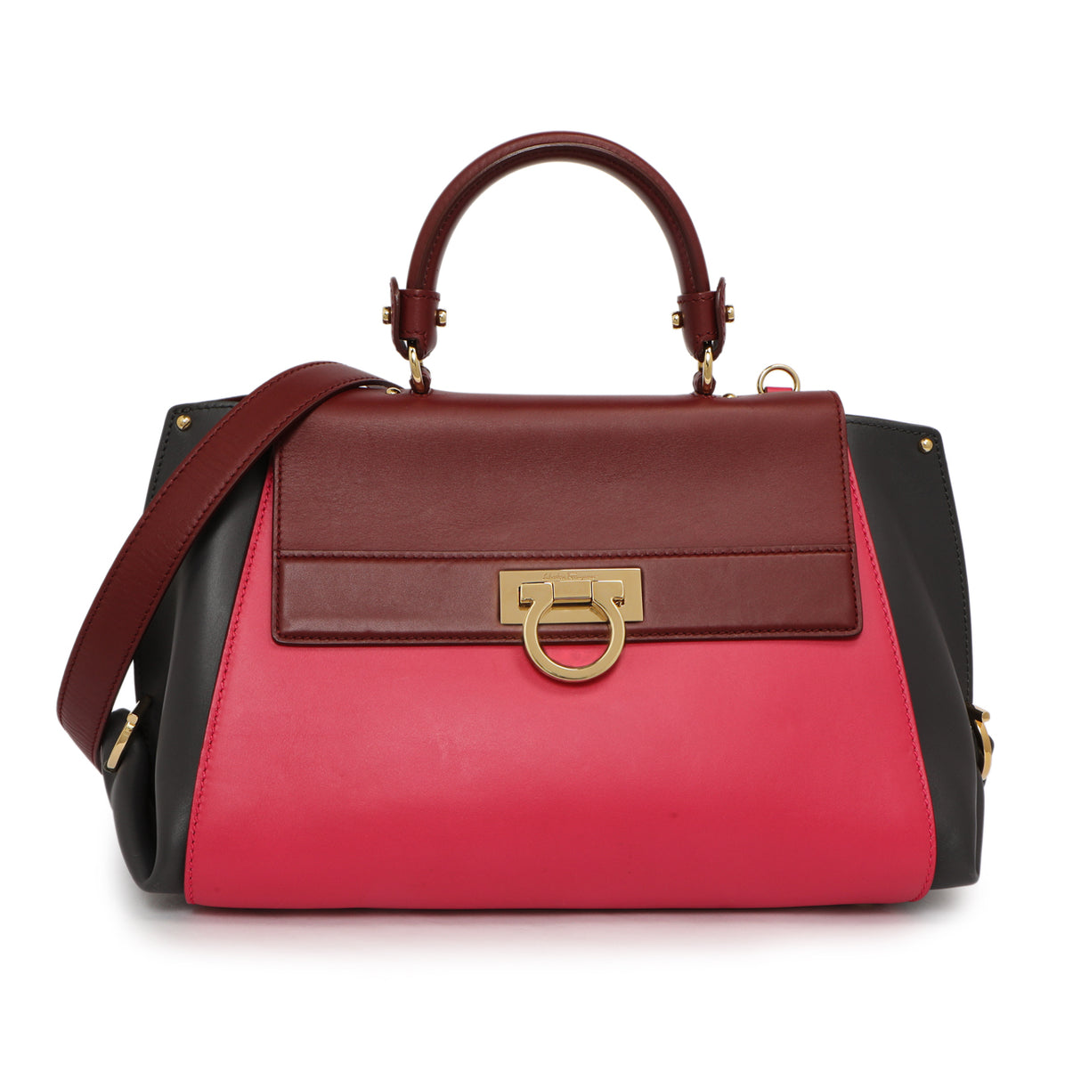 Salvatore Ferragamo Multicolor Calfskin Sofia Shoulder Bag