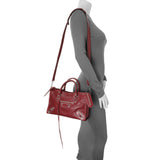 Balenciaga Burgundy Chevre Metallic Edge Hardware S City Handbags Balenciaga