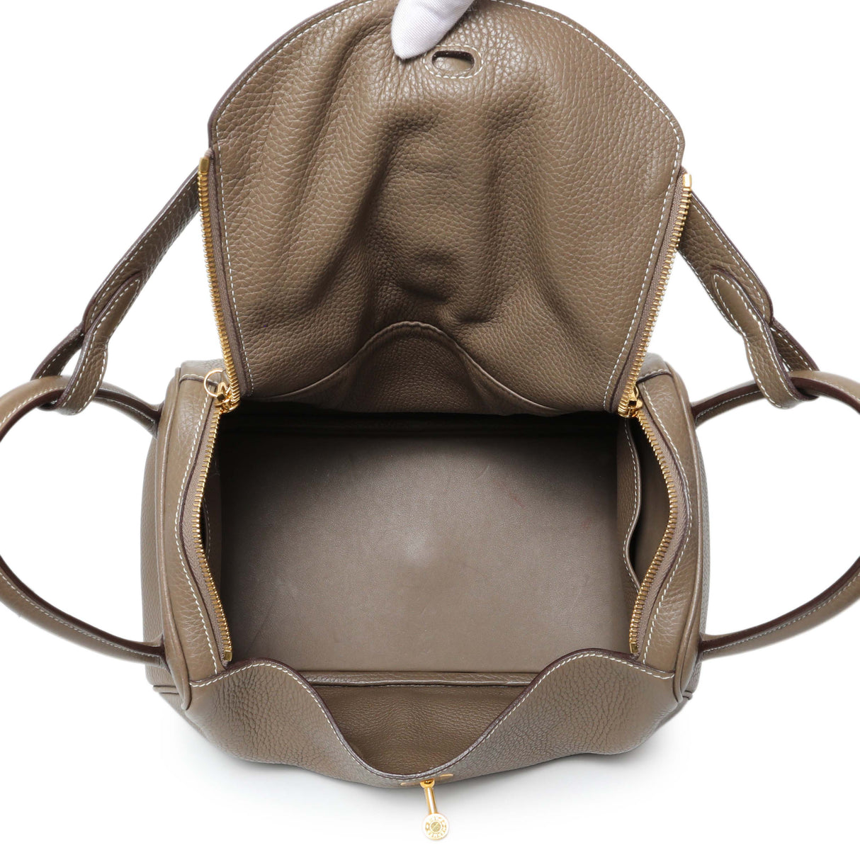 Hermes Etoupe Taurillon Clemence Lindy 30