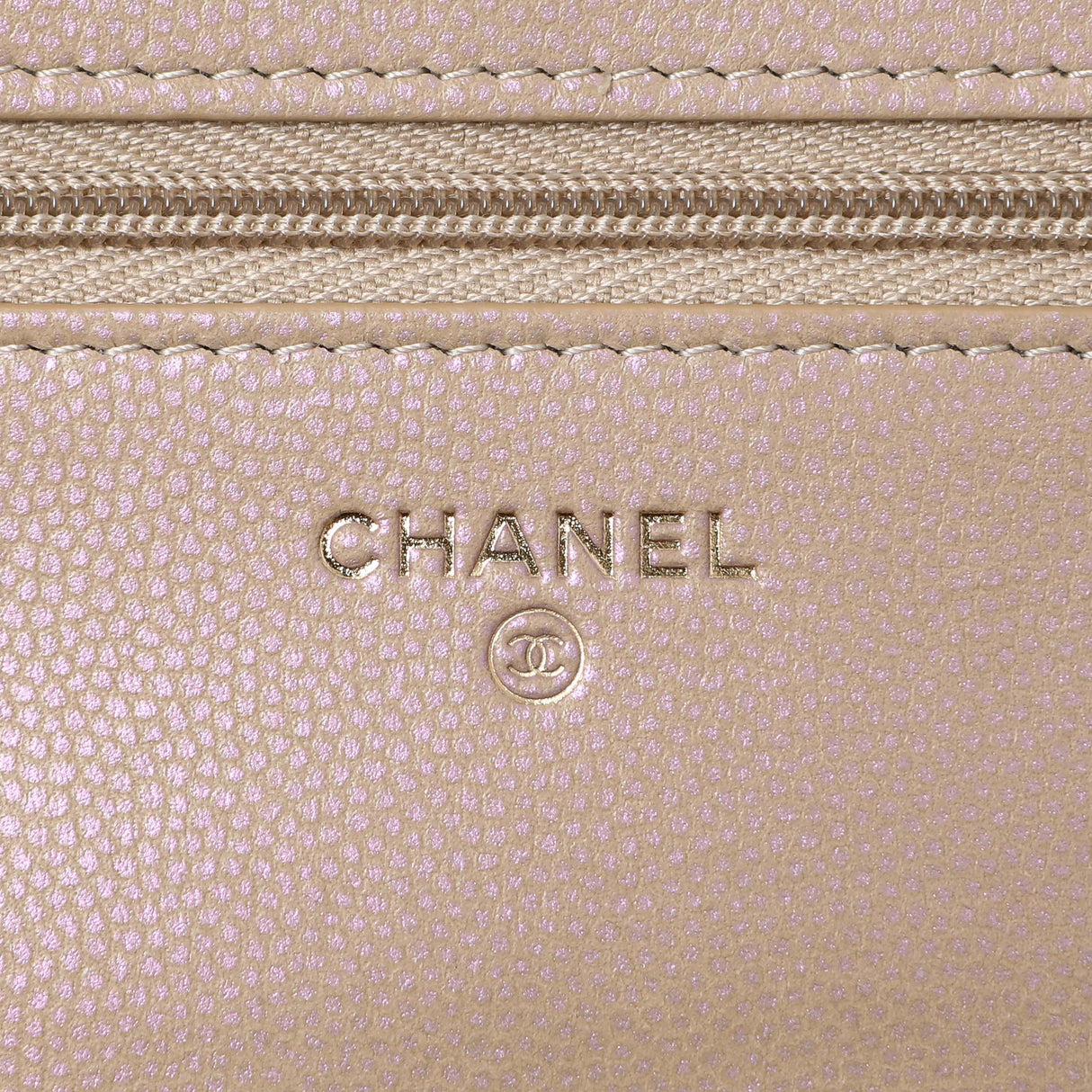 Chanel Gold Quilted Caviar Wallet On Chain WOC Handbags Chanel