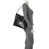 Chanel Black Quilted Shiny Calfskin Small Chanel 22 Handbags Chanel