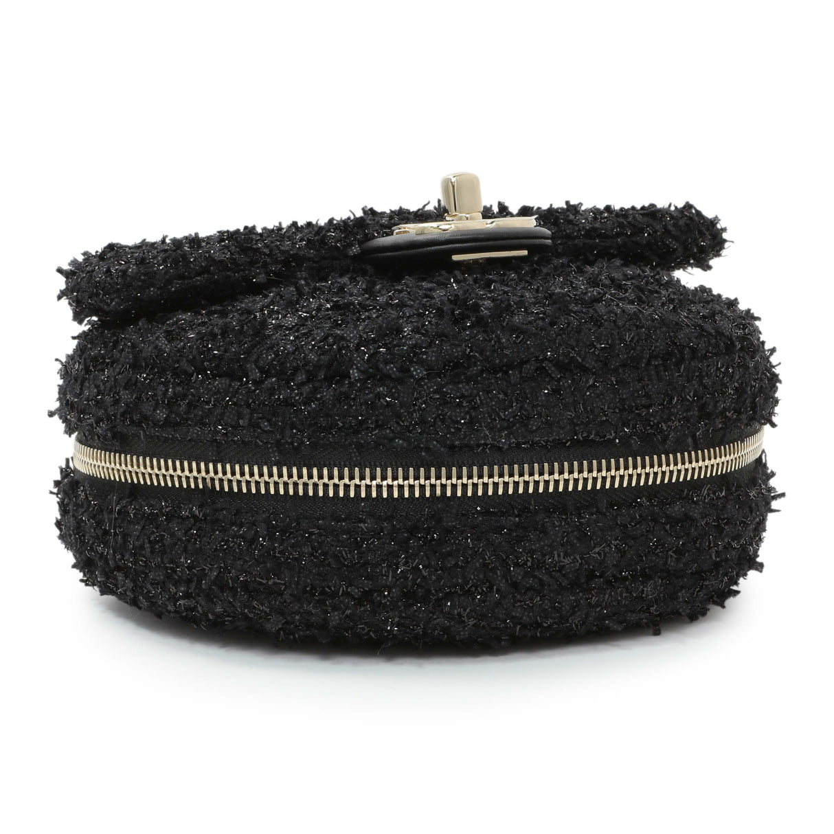 Chanel Black Tweed Coco Beach Expandable Barrel Bag