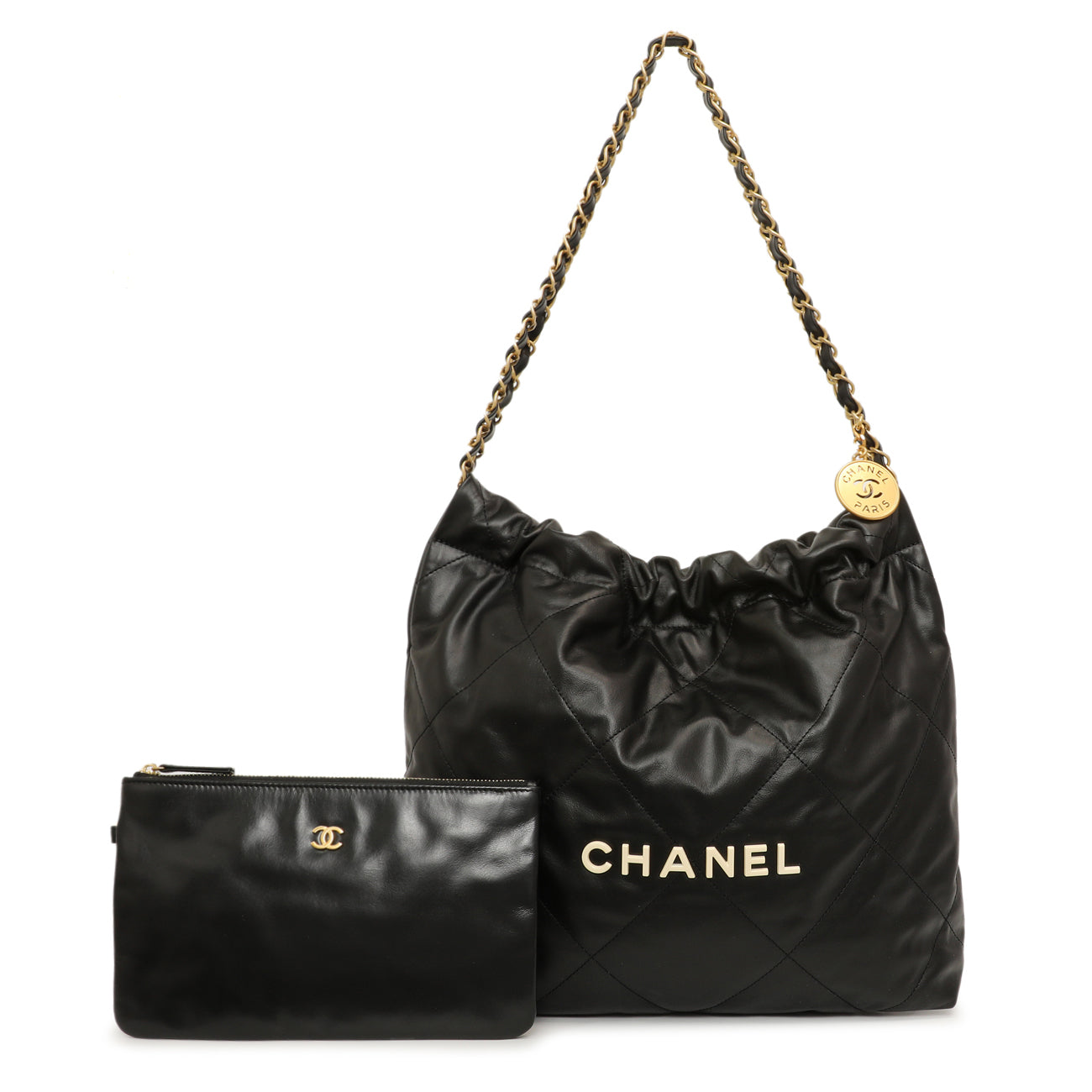 Chanel Black Quilted Shiny Calfskin Small 22 – Modaselle