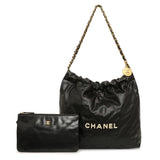 Chanel Black Quilted Shiny Calfskin Small 22