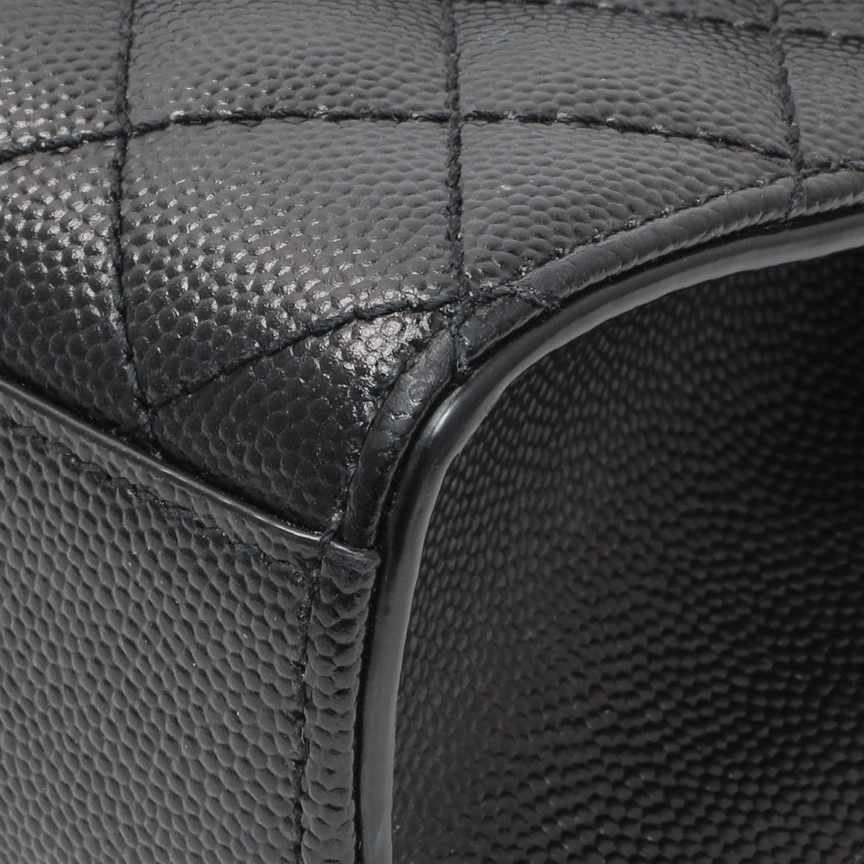 Saint Laurent Black Grain De Poudre Textured Mixed Matelasse Triquilt Small Monogram Satchel Handbags Saint Laurent