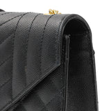 Saint Laurent Black Grain De Poudre Textured Mixed Matelasse Triquilt Small Monogram Satchel Handbags Saint Laurent