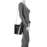 Prada Black Calfskin Symbole Bucket Bag Handbags Prada
