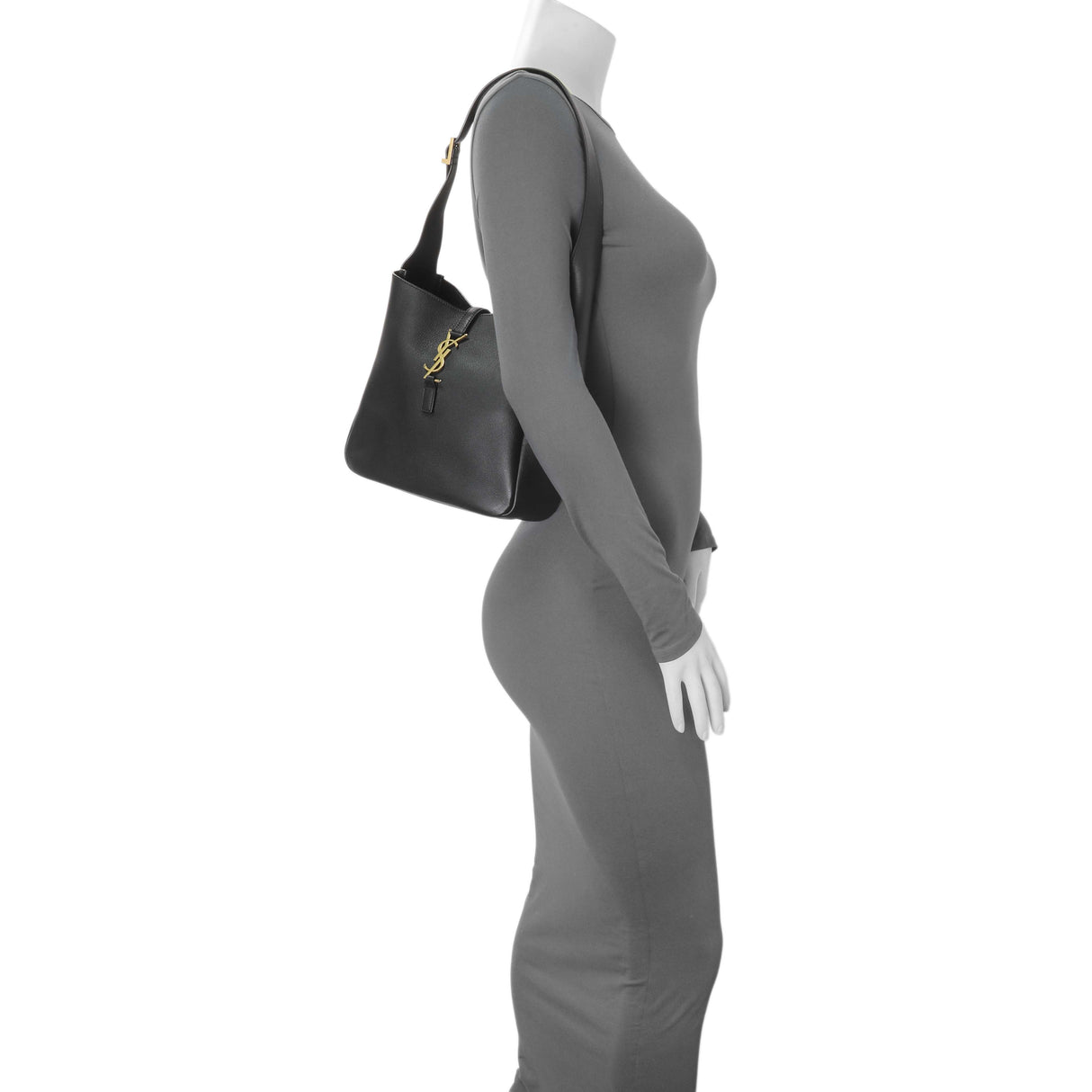 Saint Laurent Black Calfskin Small Le 5 A 7 Soft Hobo Handbags Saint Laurent