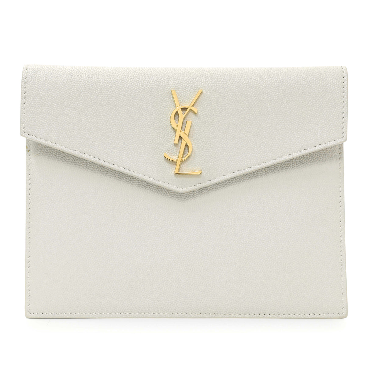Saint Laurent White Grain De Poudre Uptown Baby Pouch Accessories Saint Laurent