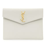 Saint Laurent White Grain De Poudre Uptown Baby Pouch Accessories Saint Laurent