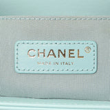 Chanel Light Blue Calfskin Chevron Embroidered Small Boy By The Sea